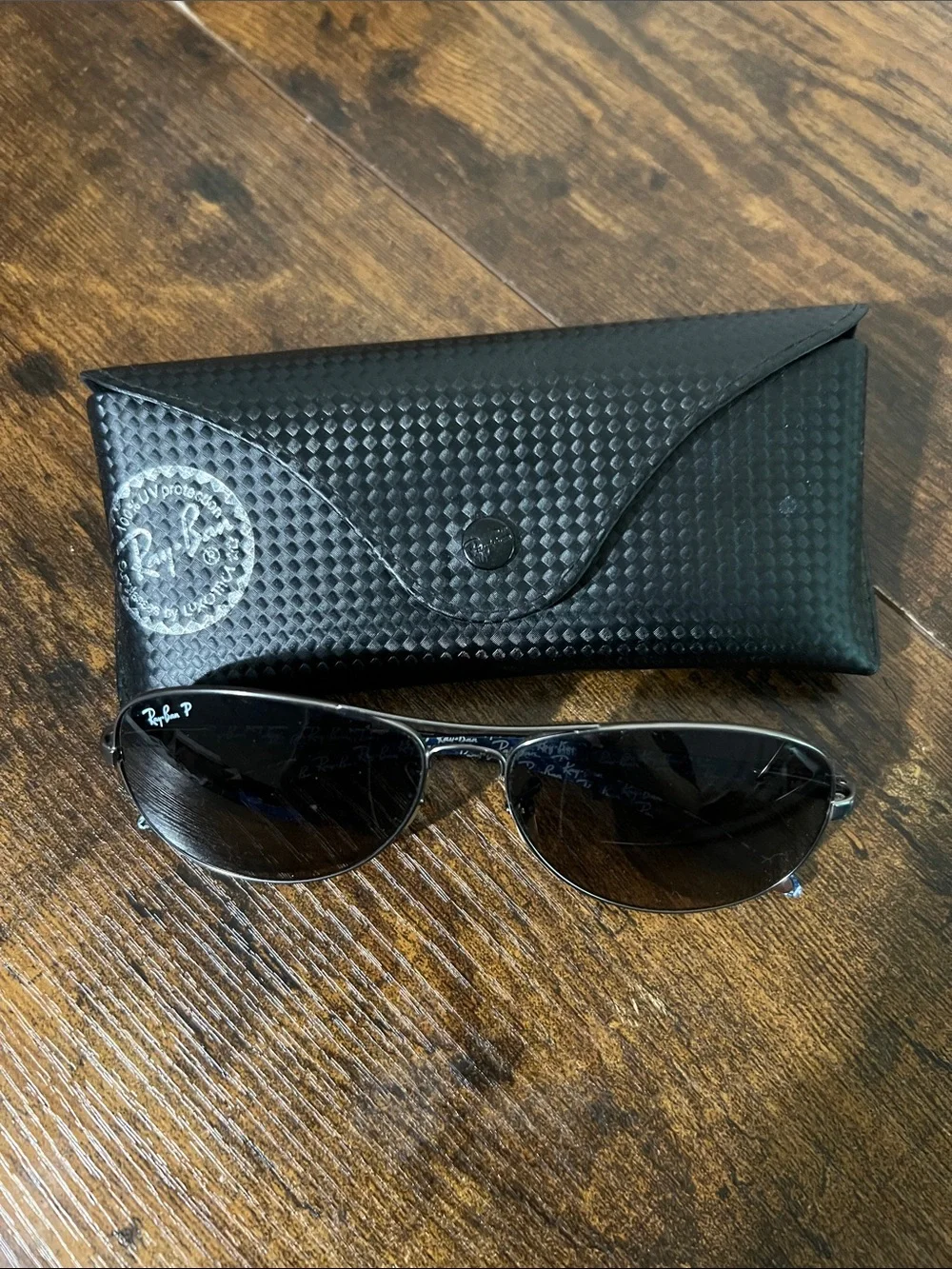 Ray-Ban Silver Frame Sunglasses with Black Lenses